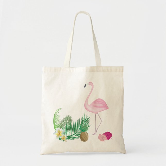 Tropical Flamingo Tote Bag (Front)