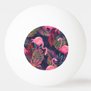 Tropical flamingo: vintage palm pattern. ping pong ball