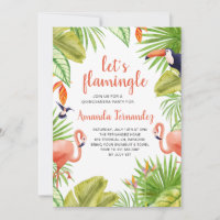 Tropical Flamingo Watercolor Quinceañera