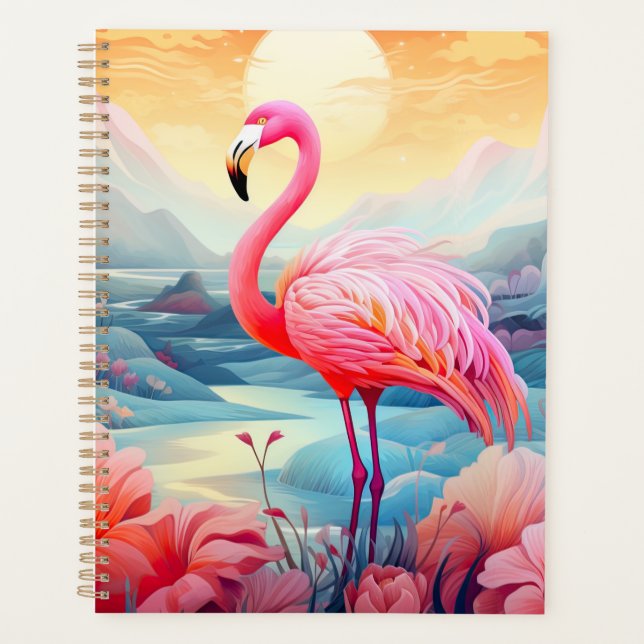 Tropical Flamingo with Flowers-76280 Planner (Front)