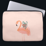 Tropical Flamingo with Potted Plant Hand Drawn     Laptop Sleeve<br><div class="desc">Flamingo holding pothos plant</div>