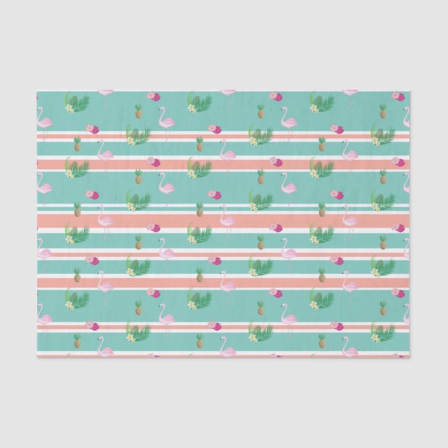 Tropical Flamingo Wrapping Tissue Paper (Front)