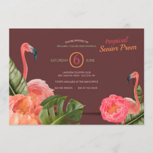 Tropical Flamingos Prom Invitations