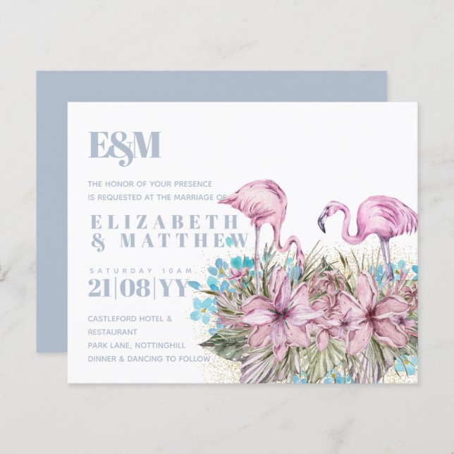 Tropical Flamingos Wedding (Front/Back)