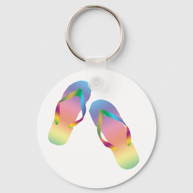 Tropical Flip Flops 1 Key Ring (Front)