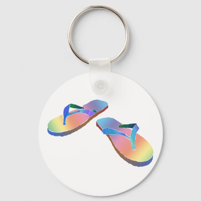 Tropical Flip Flops 2 Key Ring (Front)