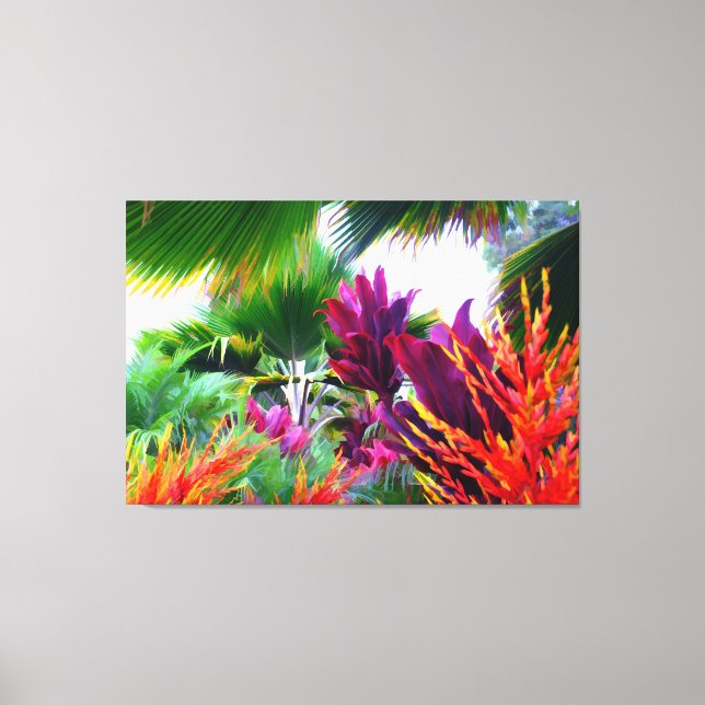 Tropical Flora Fantasy Wrapped Canvas (Front)