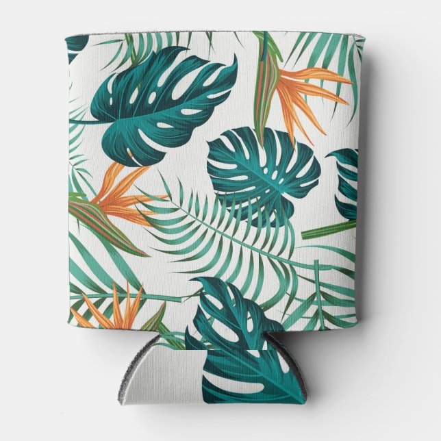 Tropical Flora: Floral Seamless Design Can Cooler (Front)