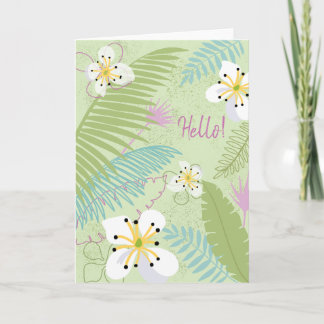 Tropical Flora Note Card -Customise Greeting