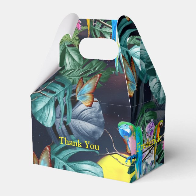 Tropical Flora Paradise at Sunset  Favour Box (Front Side)