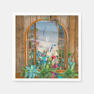 Tropical Flora Paradise at the Beach Napkins