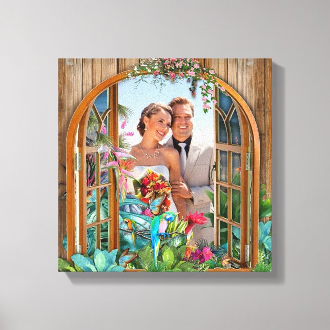 Tropical Flora Paradise Beach Scenery Photo Canvas Print (Front)