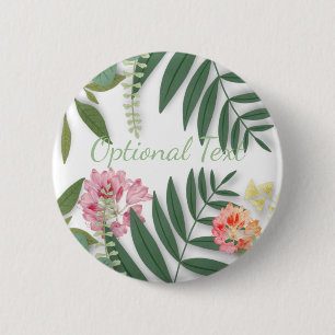 Tropical Floral 6 Cm Round Badge