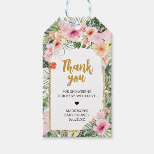 Tropical Floral Aloha Baby Shower Favour Tags