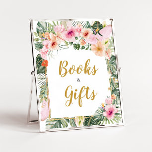 Tropical Floral Aloha Books and Gifts Poster