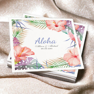 Tropical Floral Aloha Luau Style Napkin