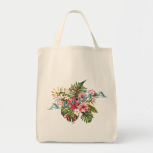 Tropical Floral Aloha Tote Bag