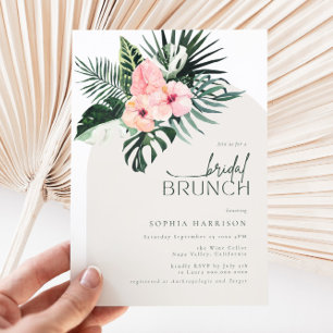 Tropical Floral Arch Bridal Brunch Invitation