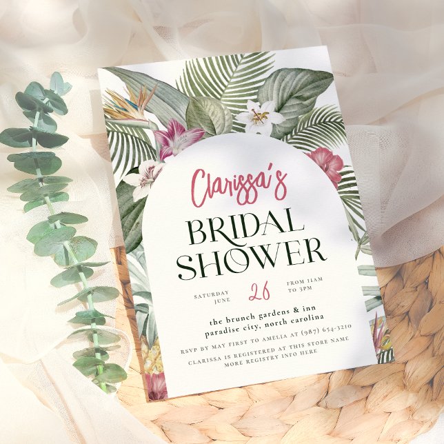 Tropical Floral Arch Summer Bridal Shower Invitation (Creator Uploaded)