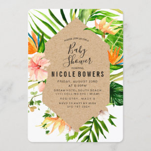 Tropical Floral Baby Shower Invitation