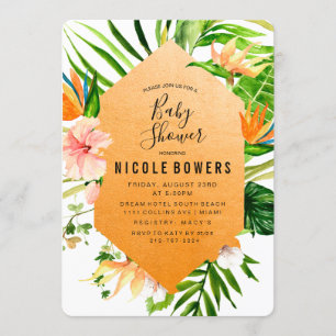 Tropical Floral Baby Shower Invitation
