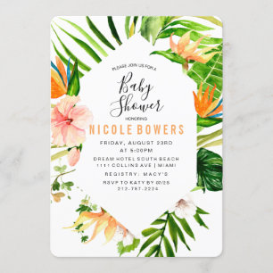 Tropical Floral Baby Shower Invitation