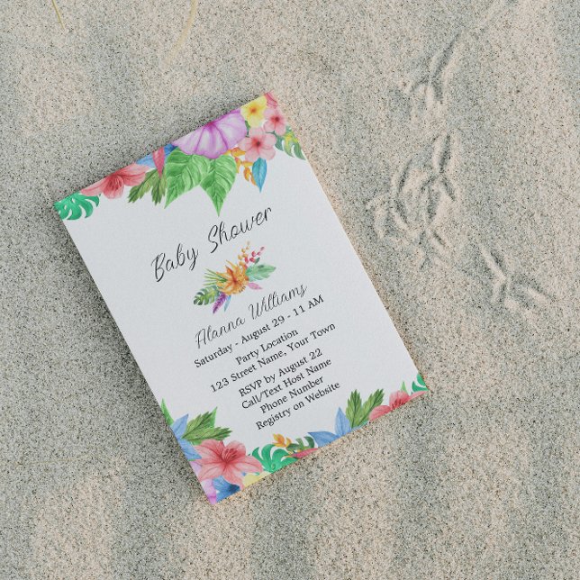 Tropical Floral Baby Shower Invitation (Creator Uploaded)
