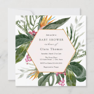 Tropical Floral Baby Shower Invitation