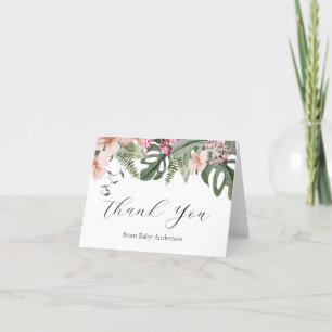 Tropical Floral Baby Shower Thank You Card