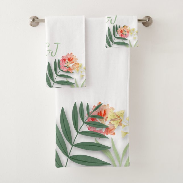 Tropical Floral  Bath Towel Set (Insitu)