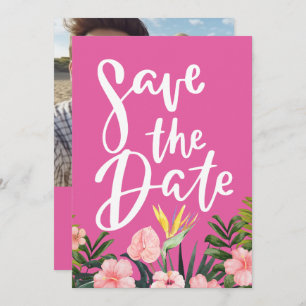 Tropical floral Beach & Destination Wedding Save The Date