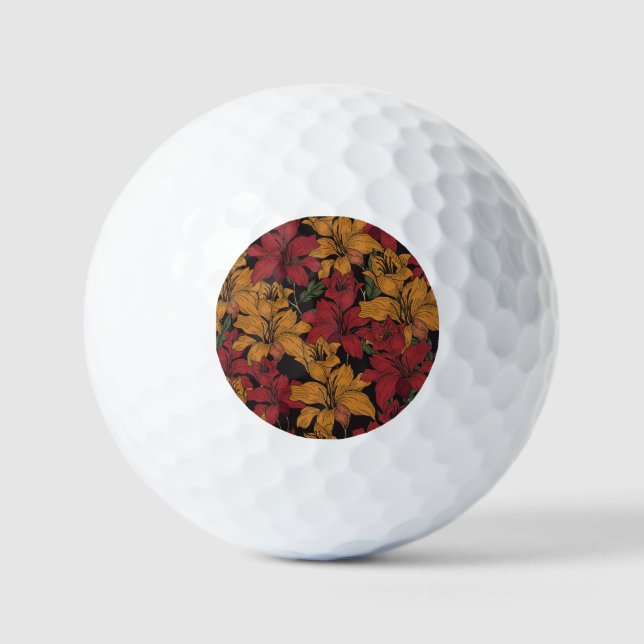 Tropical Floral, Beautiful Seamless Pattern. Golf Balls (Front)