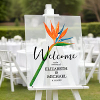 Tropical Floral Bird of Paradise Wedding Welcome