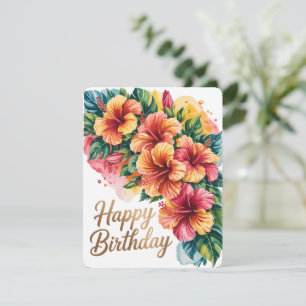 Tropical Floral Birthday Card