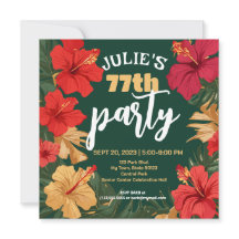 Tropical Floral Birthday Invite Customisable