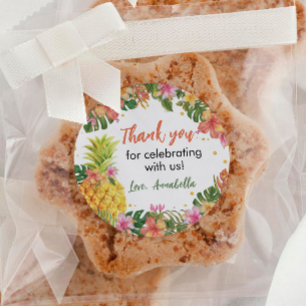 Tropical Floral Birthday Sticker Labels