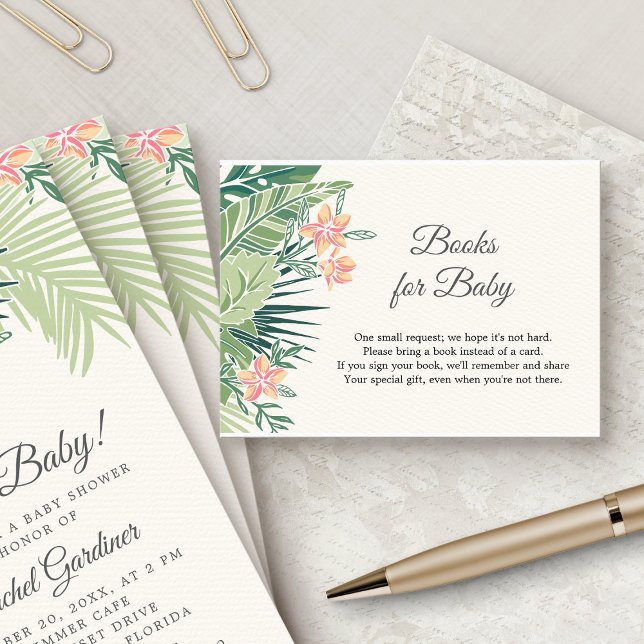 Tropical Floral Books for Baby Enclosure Card (Creator Uploaded)