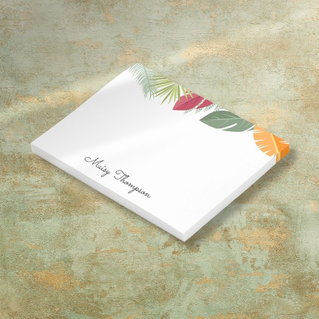 Tropical Floral Border Monogram Name Post-it Notes (Tropical Floral Border Monogram Name Post-it Notes)