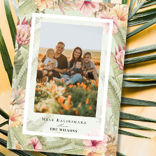 Tropical Floral & Botanical Holiday Photo Card
