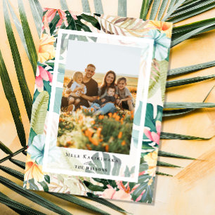 Tropical Floral & Botanical Holiday Photo Card