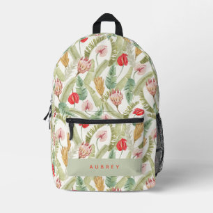 Tropical Floral & Botanical Pattern Watercolor Printed Backpack