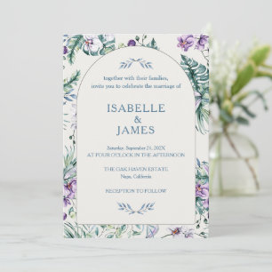Tropical Floral Botanical Wedding Personalised Invitation