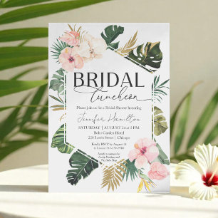 Tropical Floral Bridal Luncheon Bridal Shower Invitation