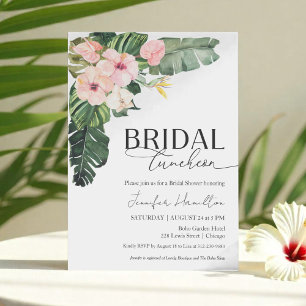 Tropical Floral Bridal Luncheon Bridal Shower Invitation