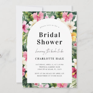 Tropical Floral Bridal Shower Invitation