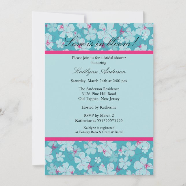 Tropical Floral Bridal Shower Invitation (Front)
