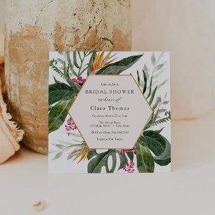 Tropical Floral Bridal Shower Invitation