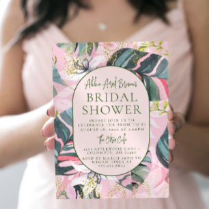 Tropical Floral Bridal Shower Invitation