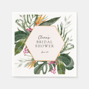 Tropical Floral Bridal Shower Napkin