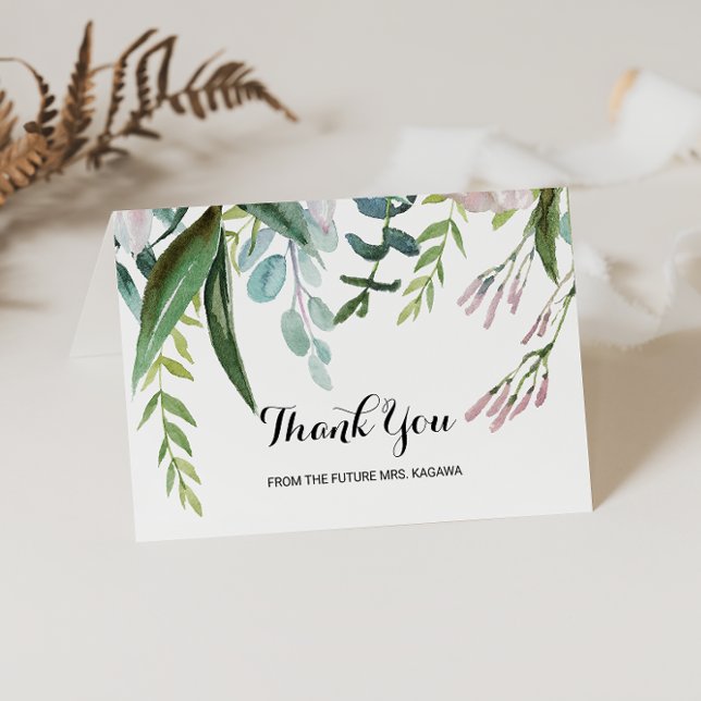 Tropical Floral Bridal Shower Thank You Card (Creator Uploaded)